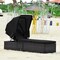 Costway Patio Rattan Lounge Chair Chaise Cushioned Top Canopy Adjustable Tea Table Black/White/Turquoise
